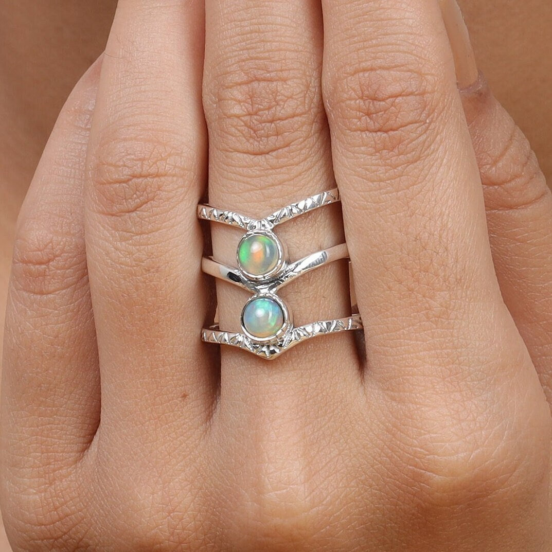 Ethiopian Opal Sterling Silver Ring