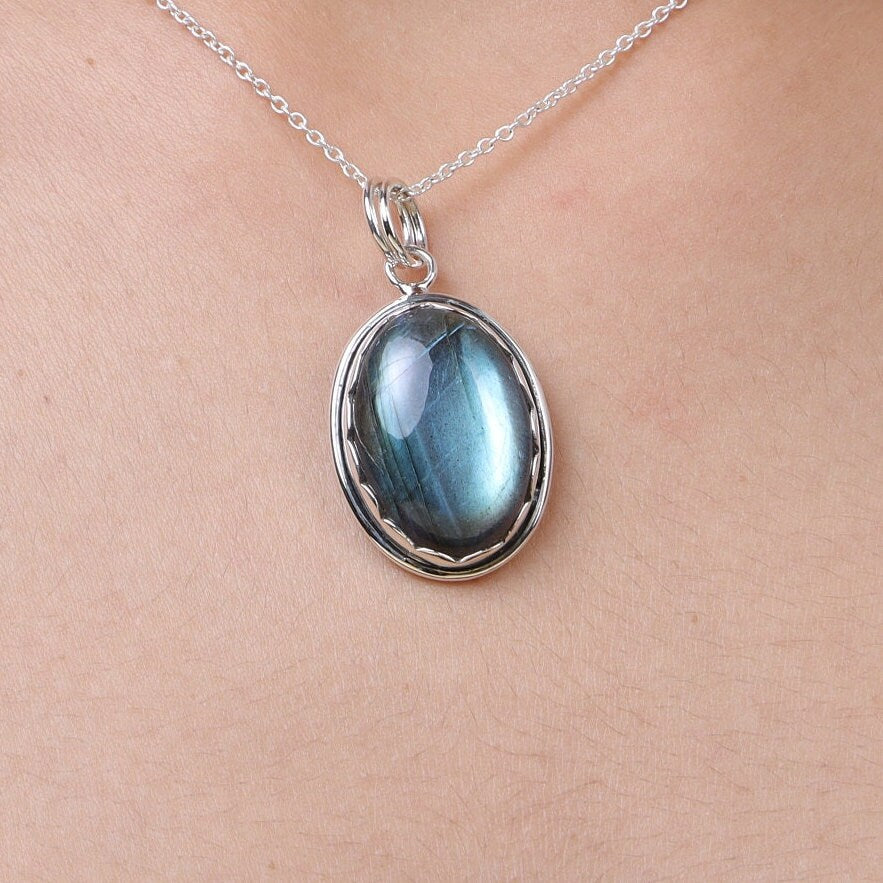 Labradorite Sterling Silver Pendant