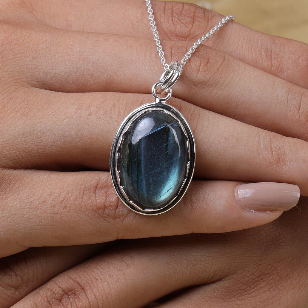 Labradorite Sterling Silver Pendant