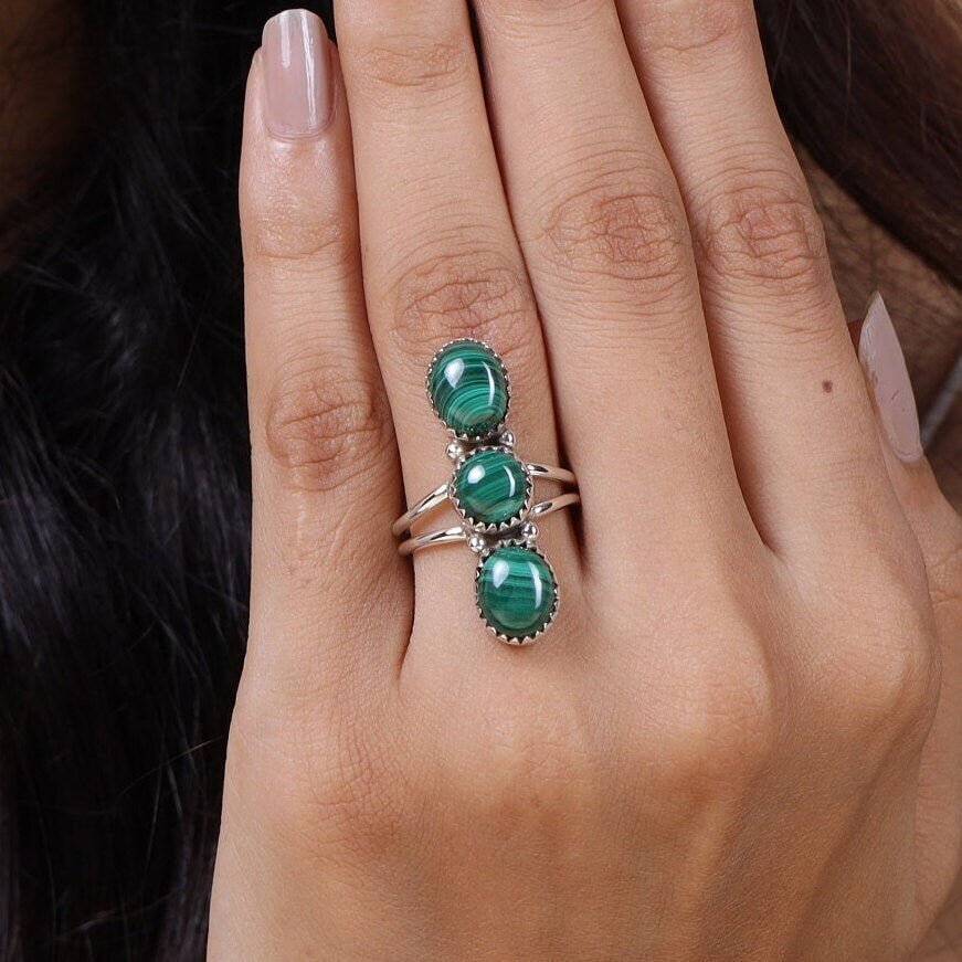 Malachite Sterling Silver Ring