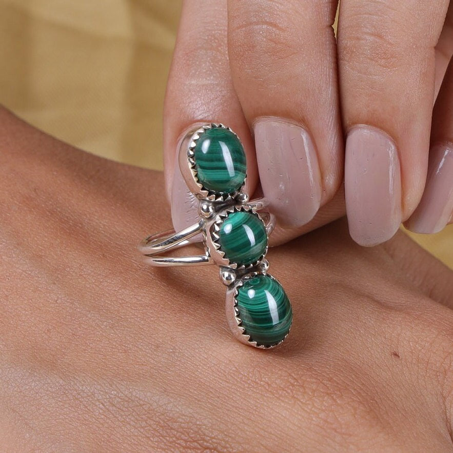 Malachite Sterling Silver Ring