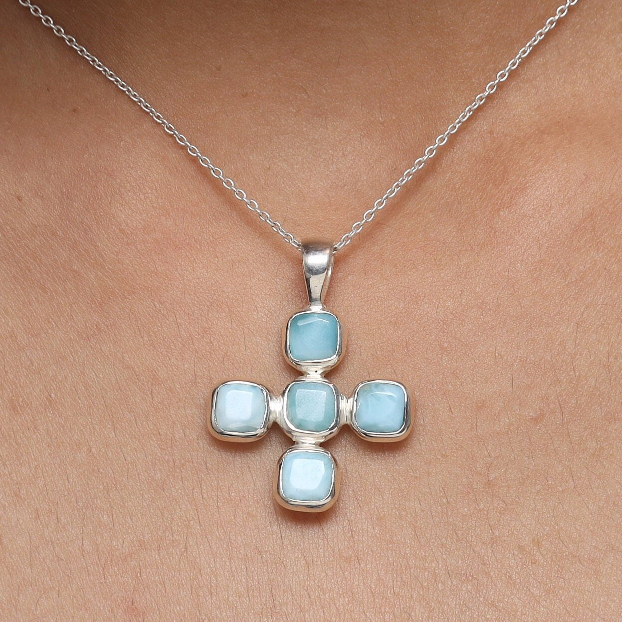 Dominican Larimar Sterling Silver Pendant