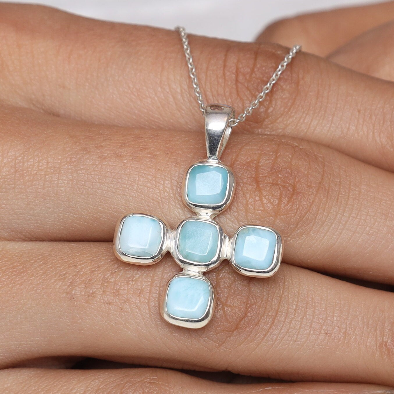 Dominican Larimar Sterling Silver Pendant