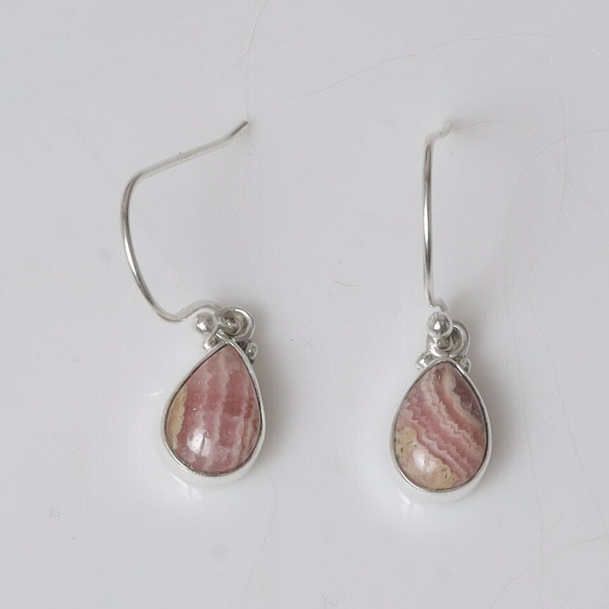 Rhodochrosite Sterling Silver Earrings