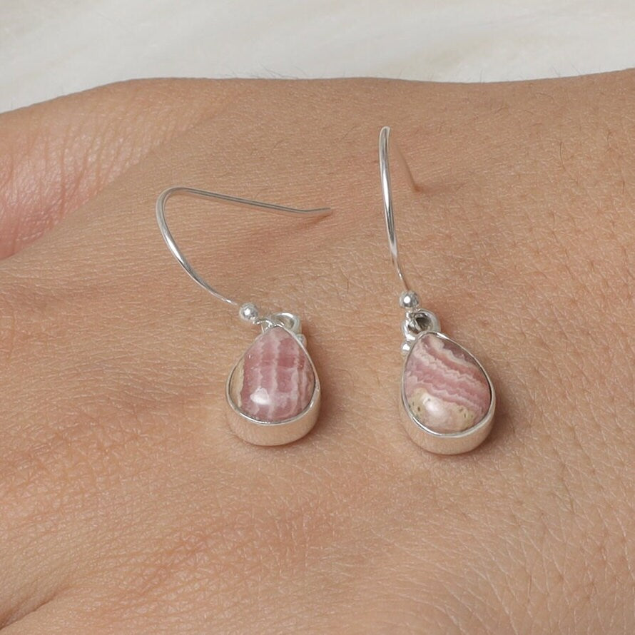 Rhodochrosite Sterling Silver Earrings