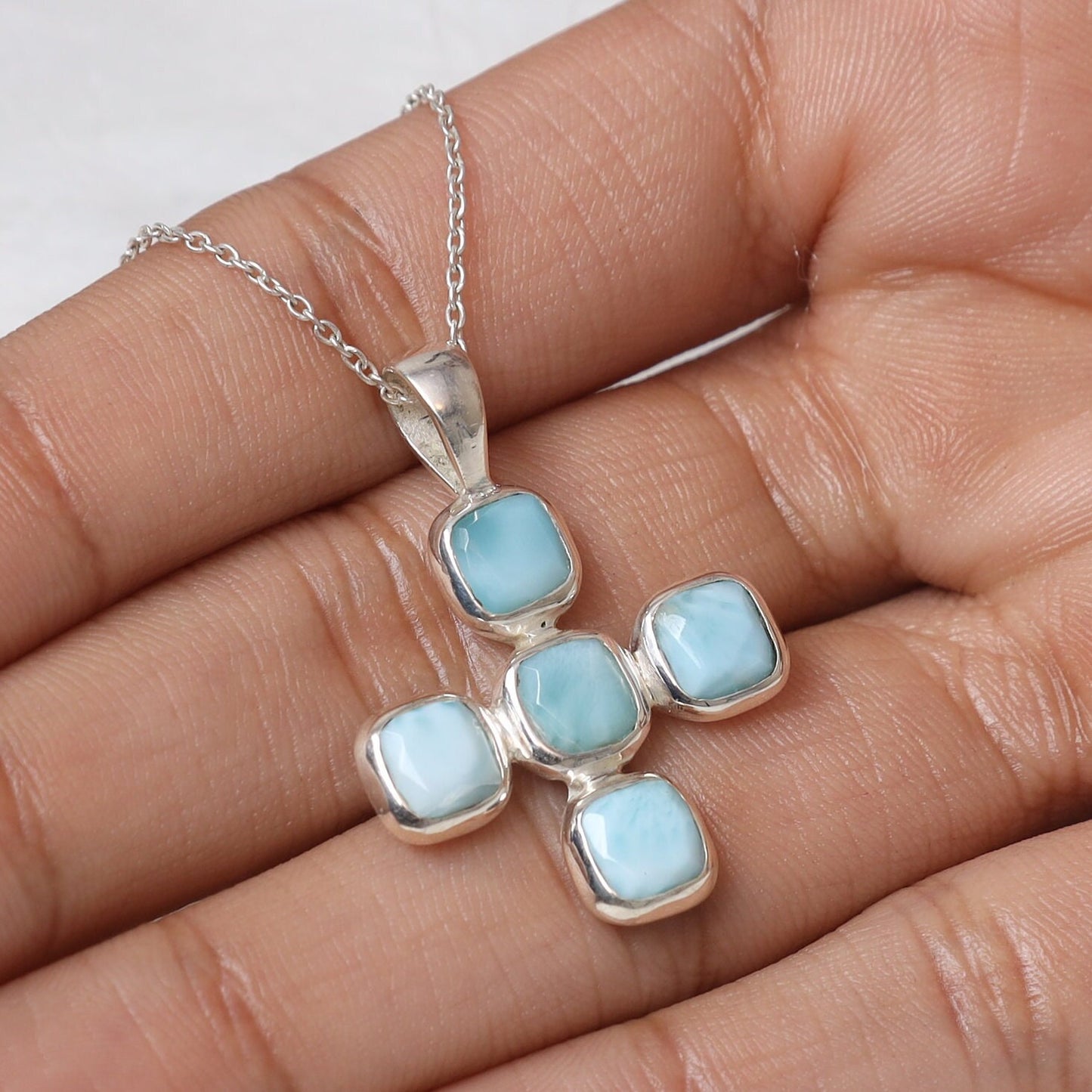 Dominican Larimar Sterling Silver Pendant