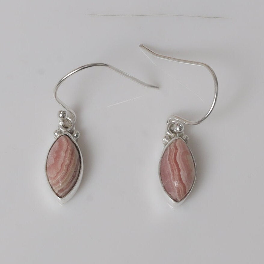 Rhodochrosite Sterling Silver Earrings