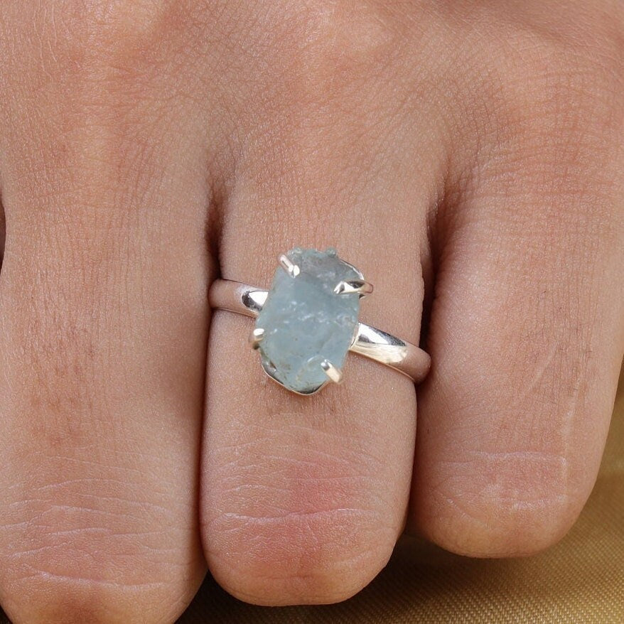 Aquamarine Sterling Silver Ring