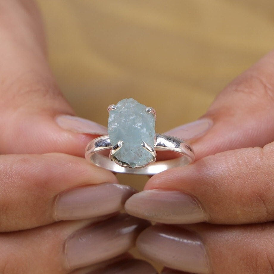 Aquamarine Sterling Silver Ring