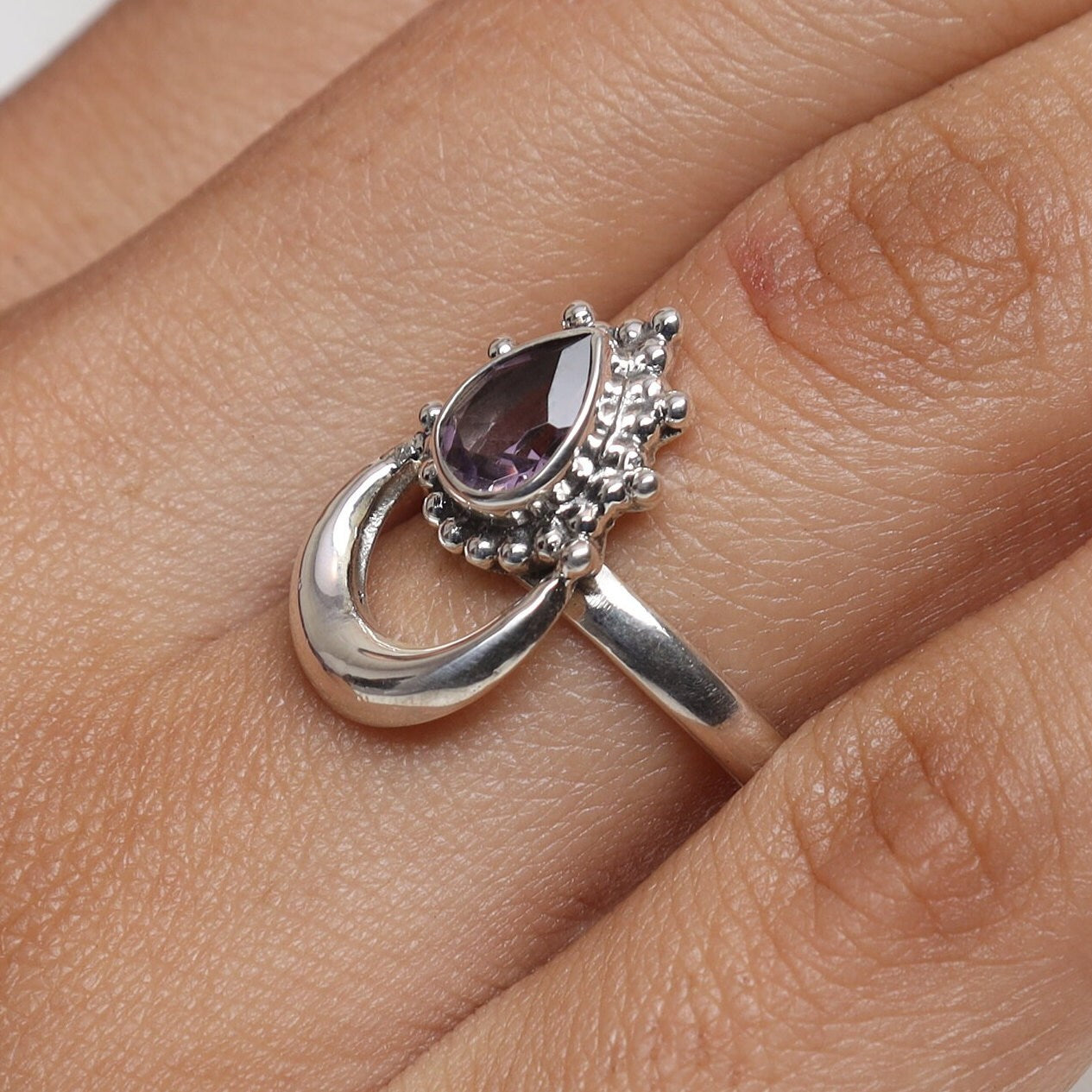 Amethyst Ring 925 Sterling Silver Ring