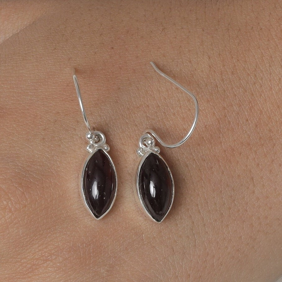 Garnet Sterling Silver Earrings