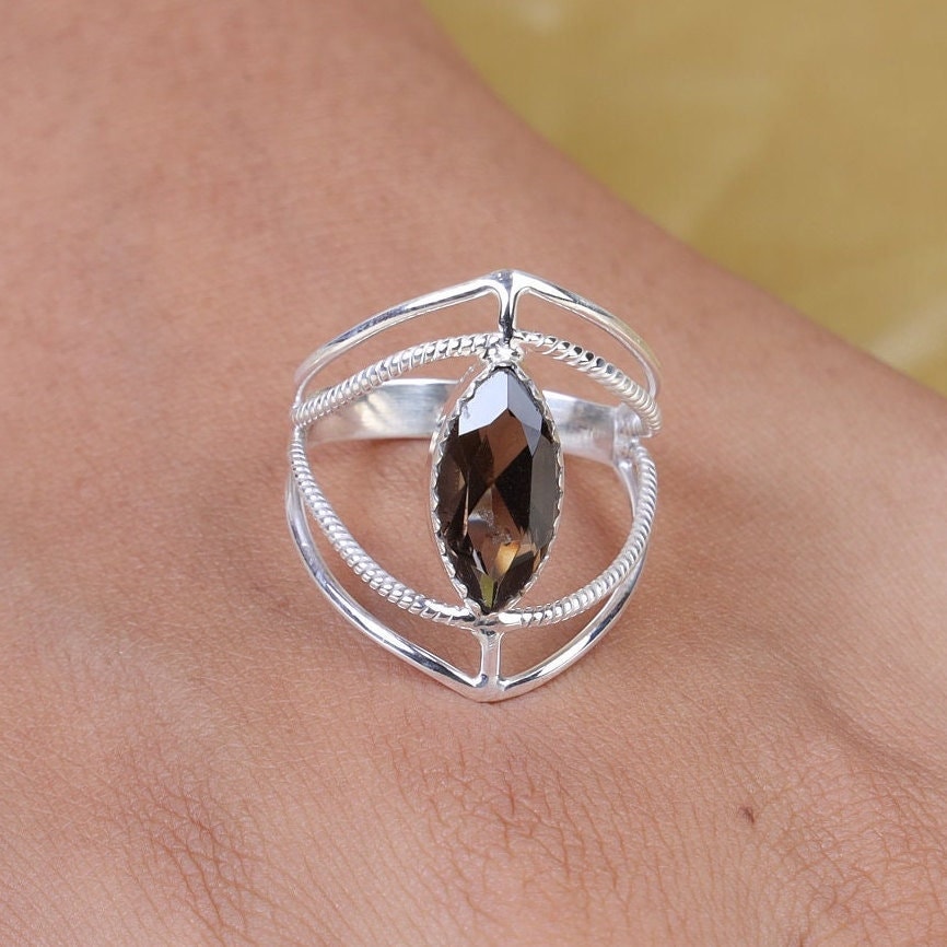 Smoky Topaz Sterling Silver Ring