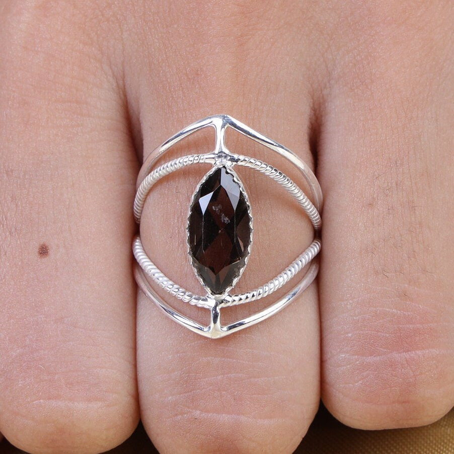 Smoky Topaz Sterling Silver Ring