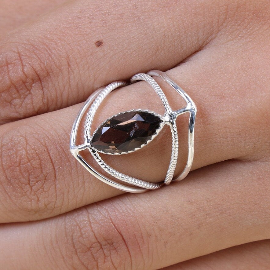 Smoky Topaz Sterling Silver Ring