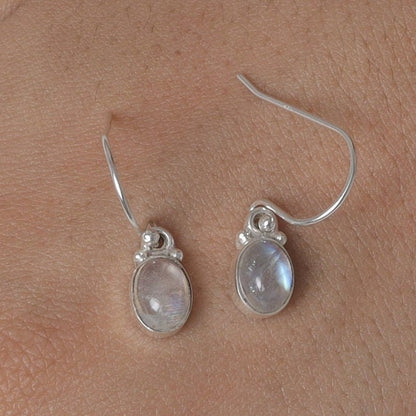 Rainbow Moonstone Sterling Silver Earrings