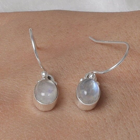 Rainbow Moonstone Sterling Silver Earrings