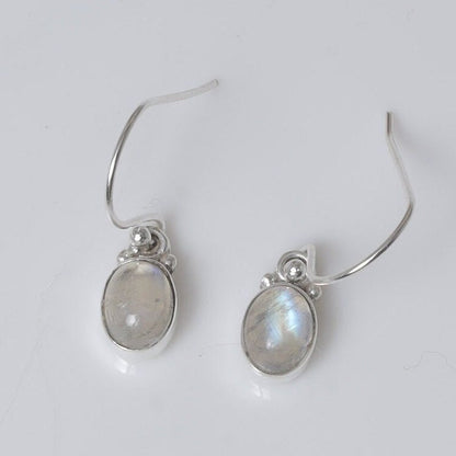 Rainbow Moonstone Sterling Silver Earrings