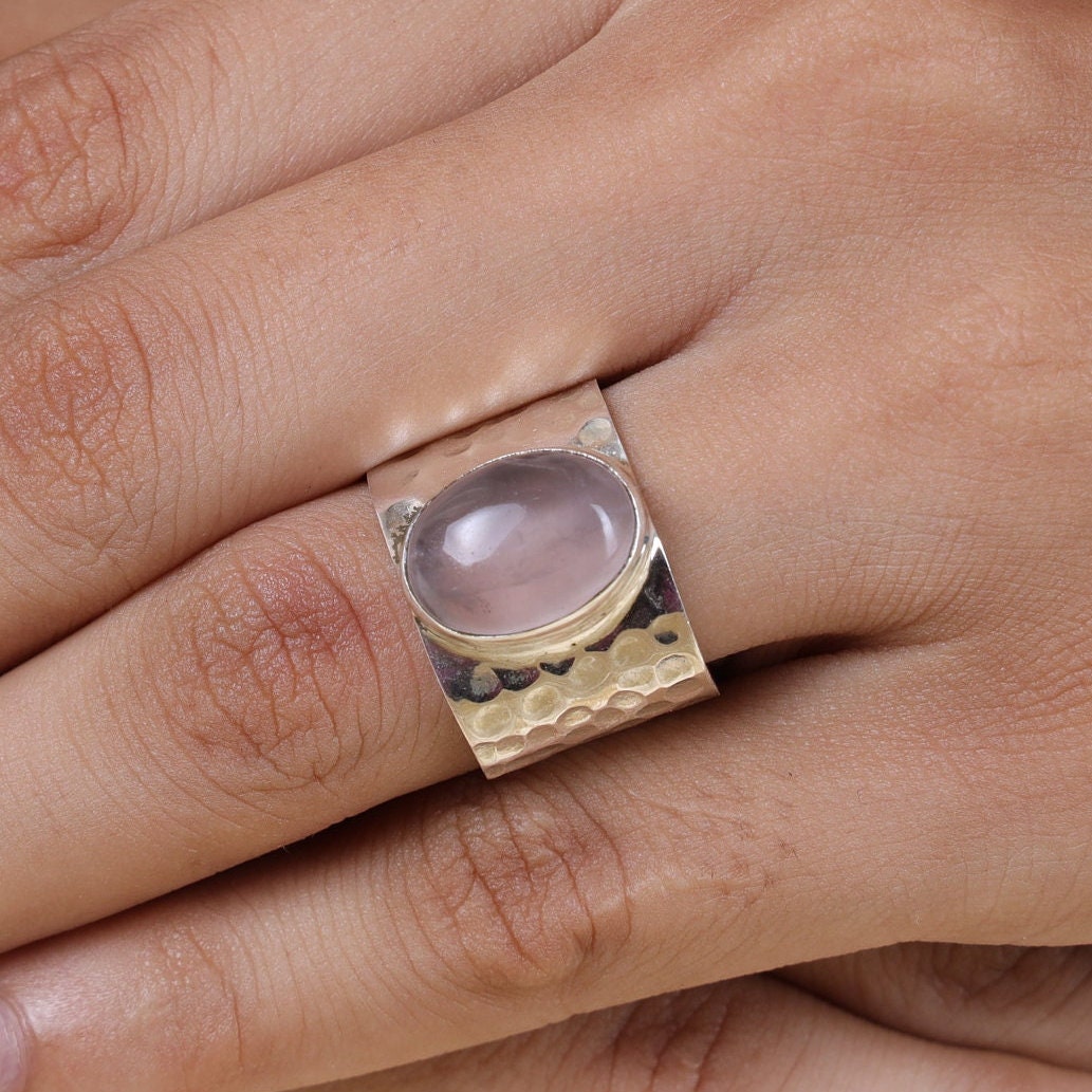 Rose Quartz Sterling Silver Ring