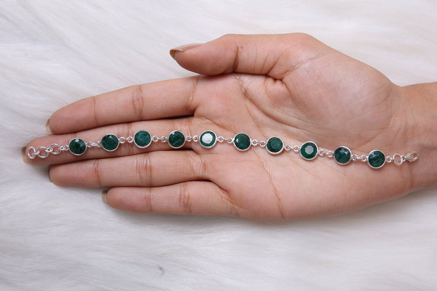 Emerald Sterling Silver Bracelet