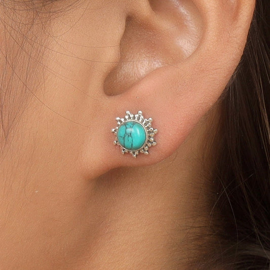 Turquoise Sterling Silver Stud Earrings