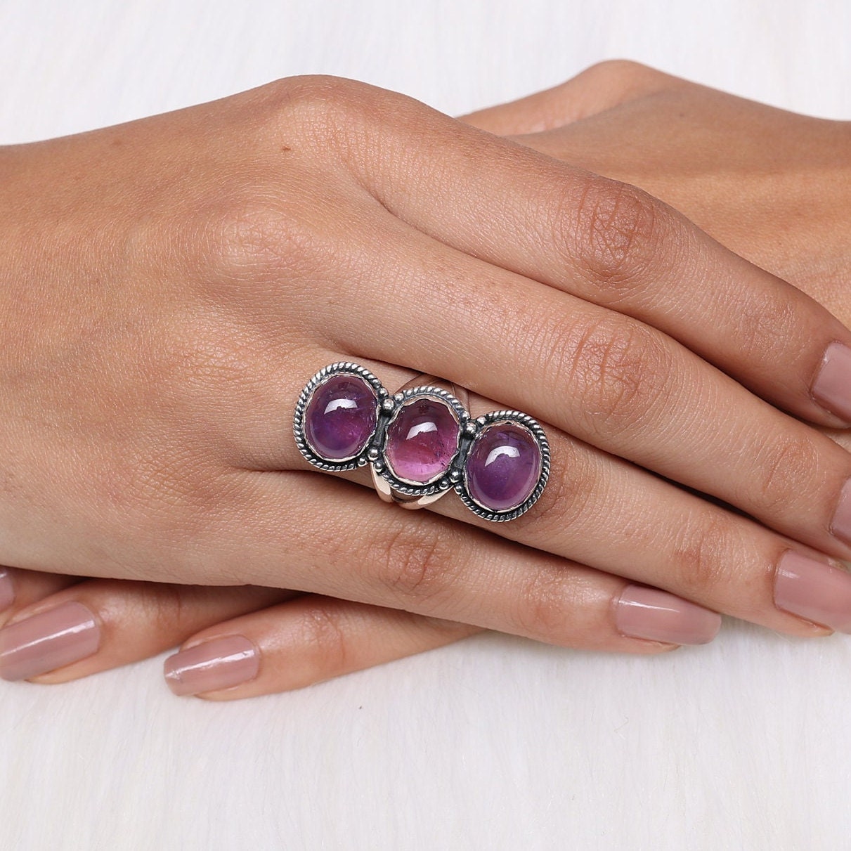 Amethyst Ring Sterling Silver Ring