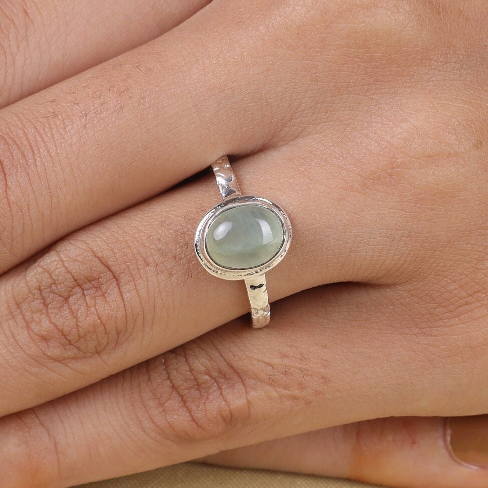 Prehnite Sterling Silver Ring