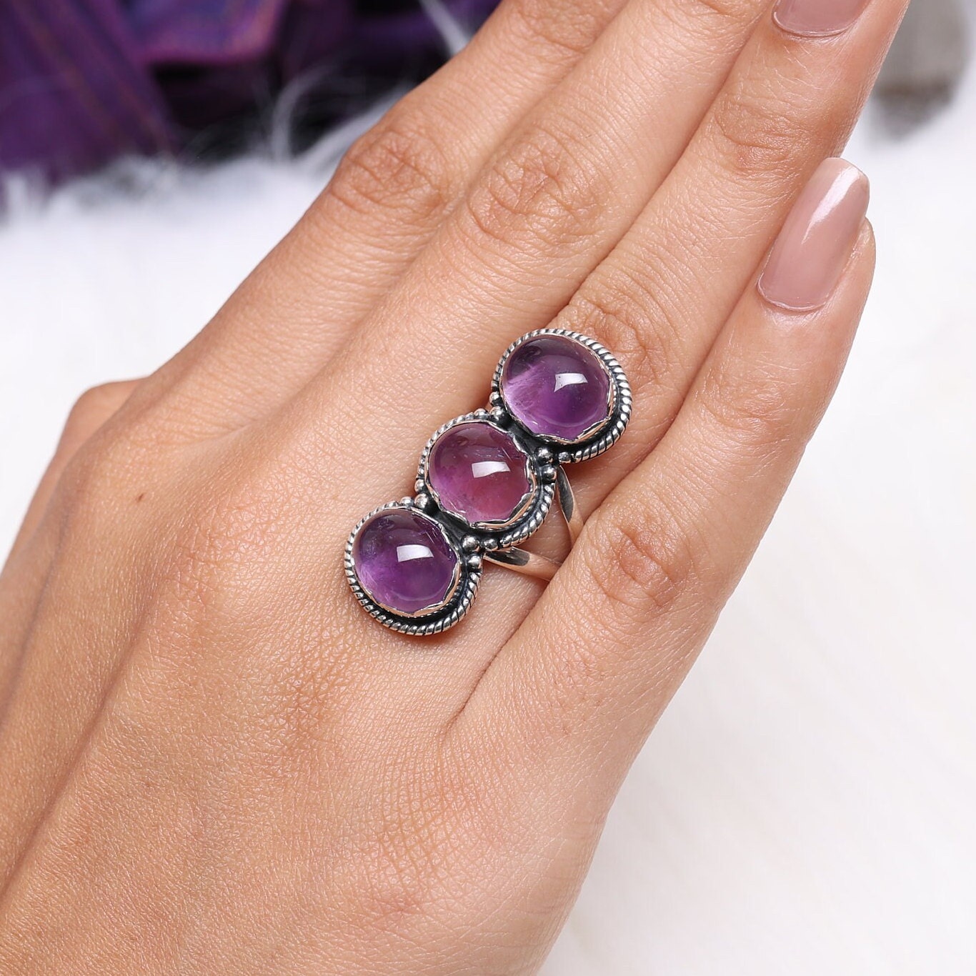 Amethyst Ring Sterling Silver Ring