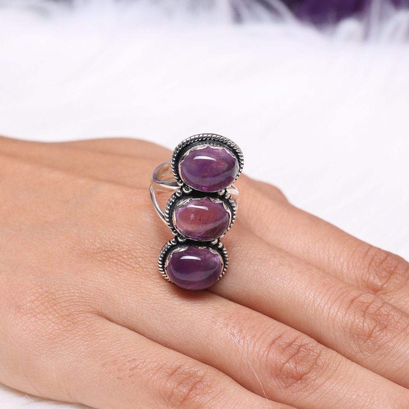 Amethyst Ring Sterling Silver Ring