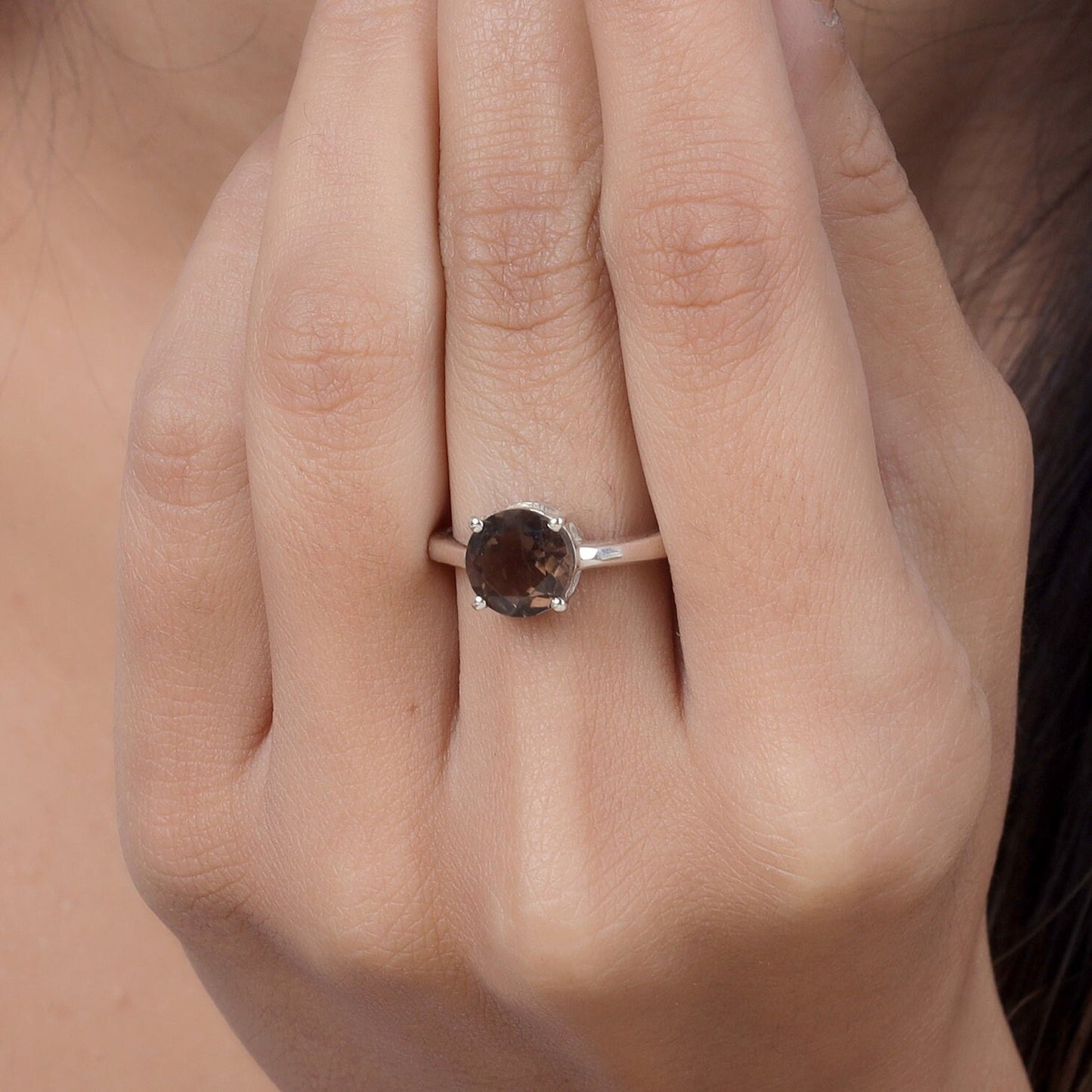 Smoky Topaz Sterling Silver Ring