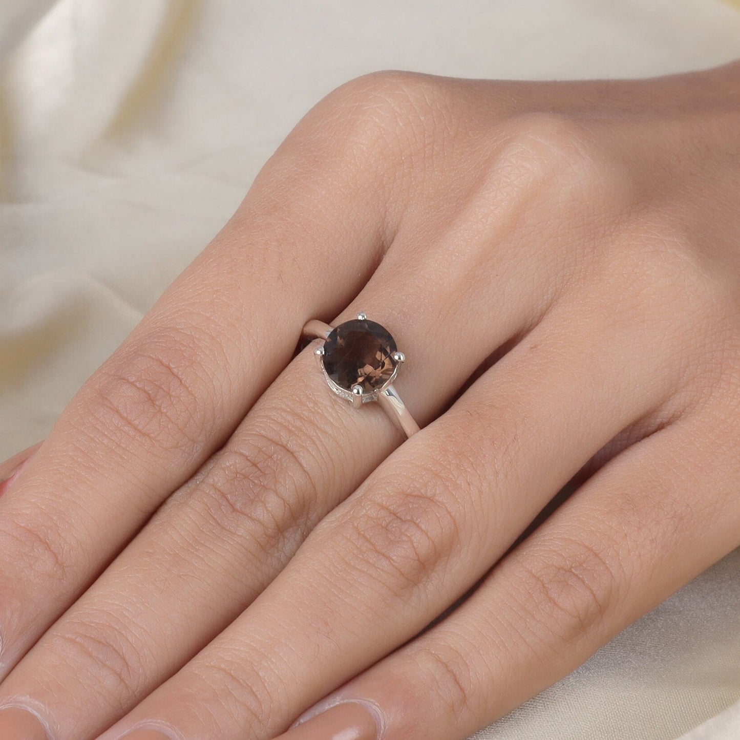 Smoky Topaz Sterling Silver Ring