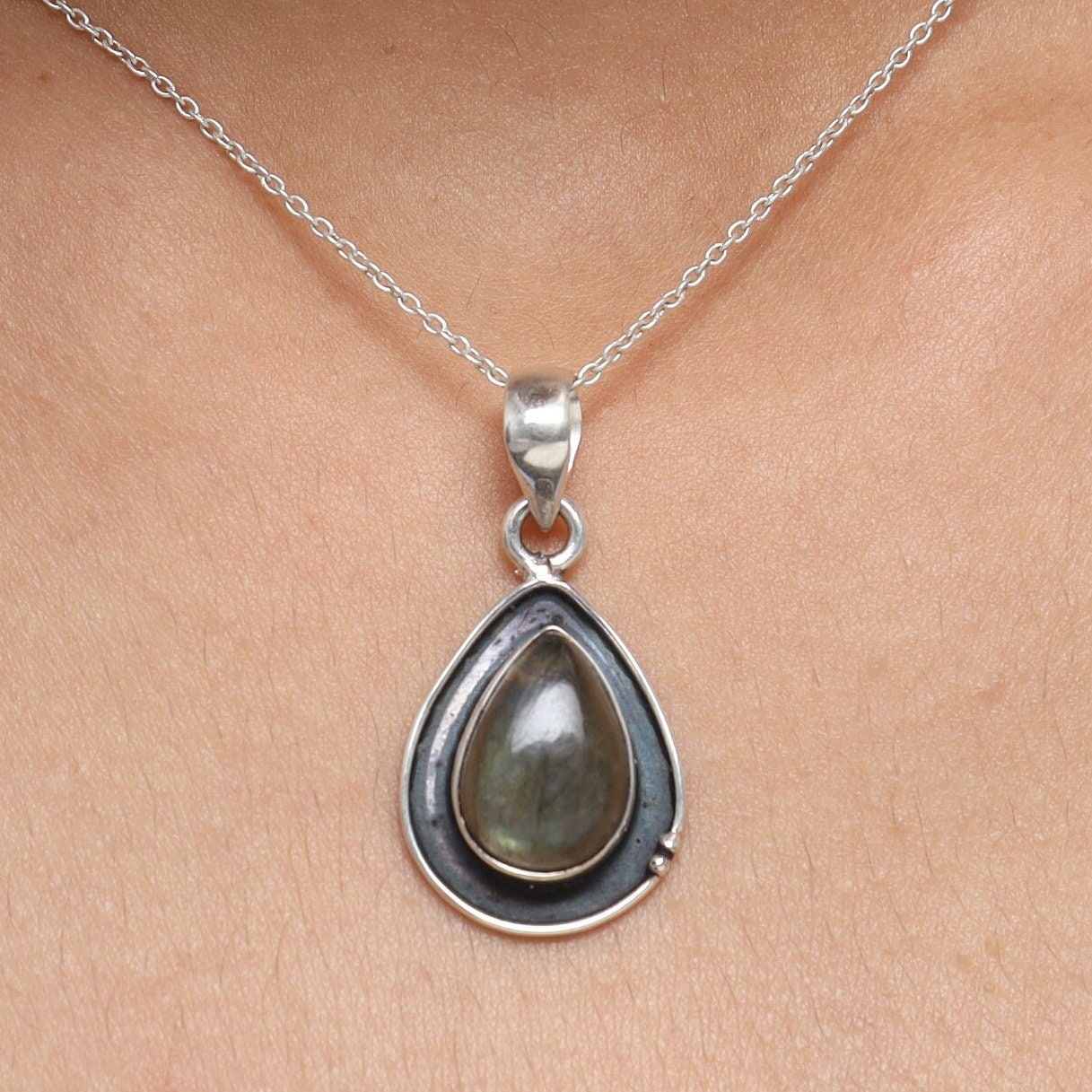 Labradorite Sterling Silver Pendant