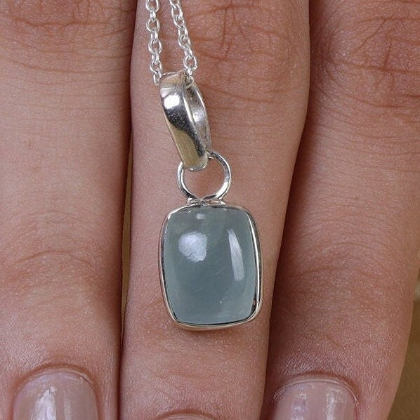 Aquamarine Sterling Silver Pendant