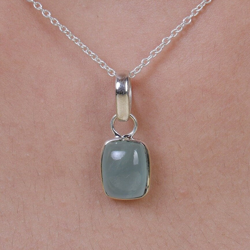 Aquamarine Sterling Silver Pendant