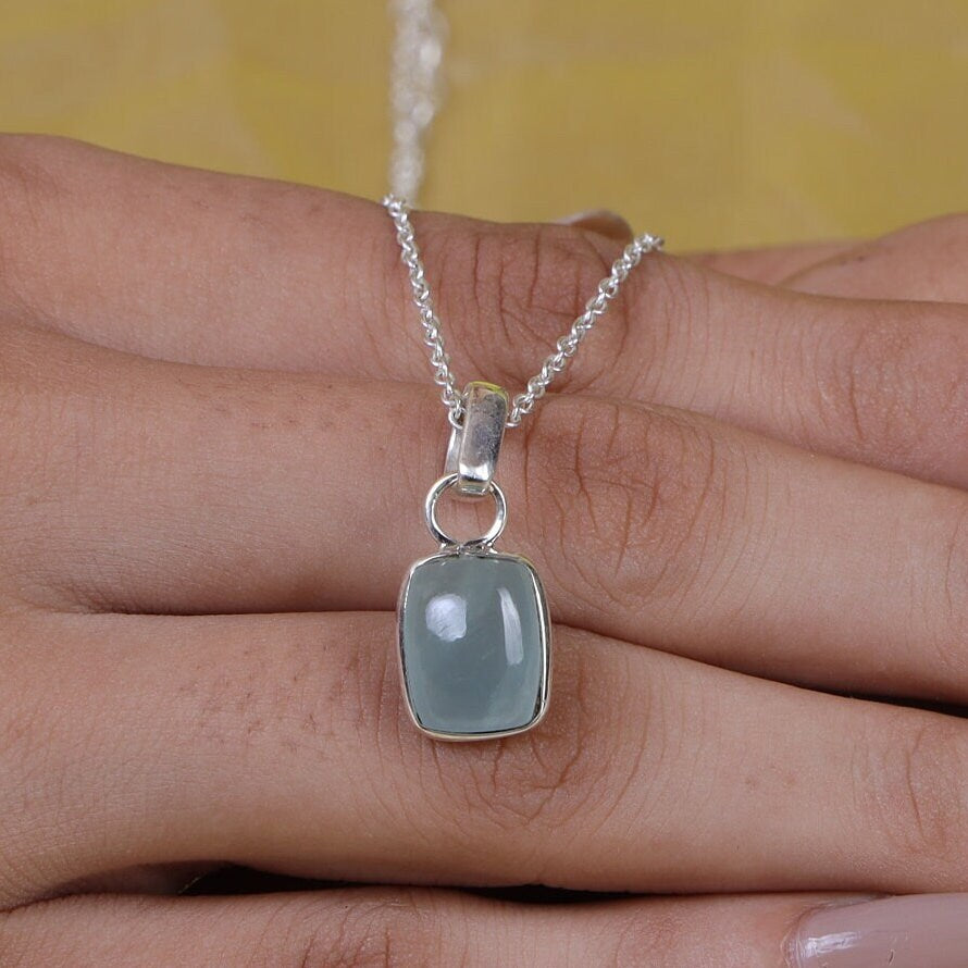 Aquamarine Sterling Silver Pendant