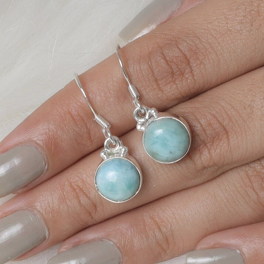 Dominican Larimar Sterling Silver Earrings