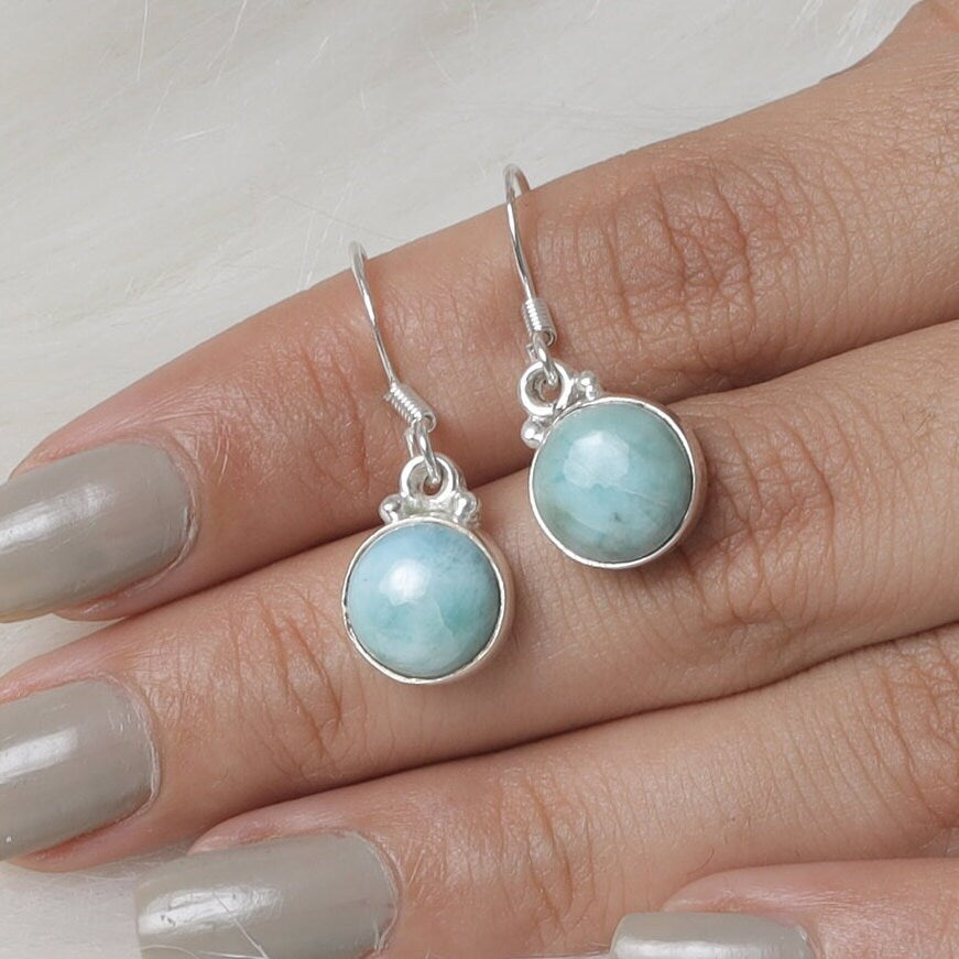 Dominican Larimar Sterling Silver Earrings