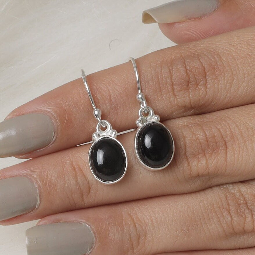 Black Onyx Sterling Silver Earrings