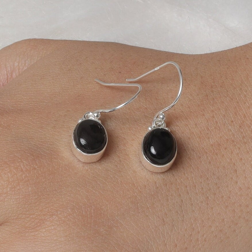 Black Onyx Sterling Silver Earrings