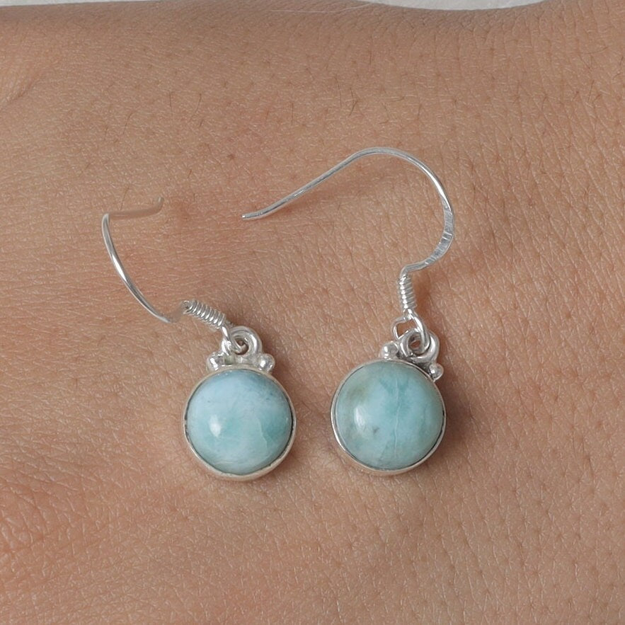 Dominican Larimar Sterling Silver Earrings