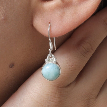 Dominican Larimar Sterling Silver Earrings