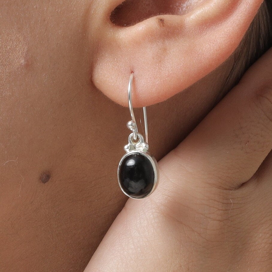 Black Onyx Sterling Silver Earrings