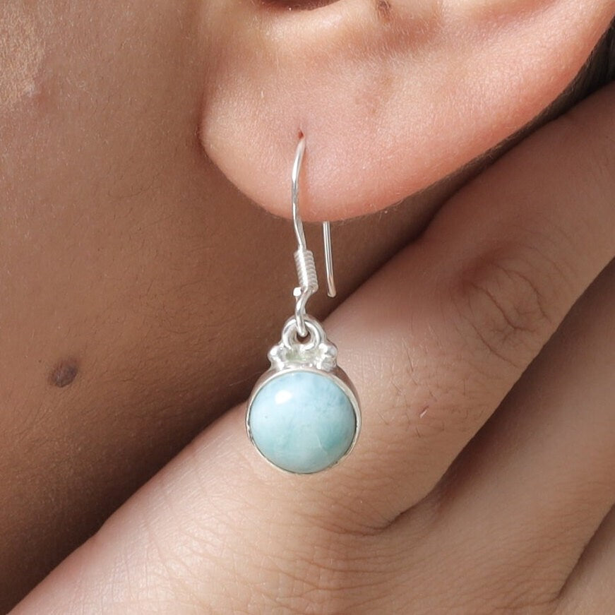 Dominican Larimar Sterling Silver Earrings