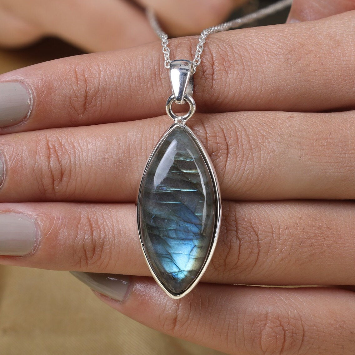 Labradorite Sterling Silver Pendant