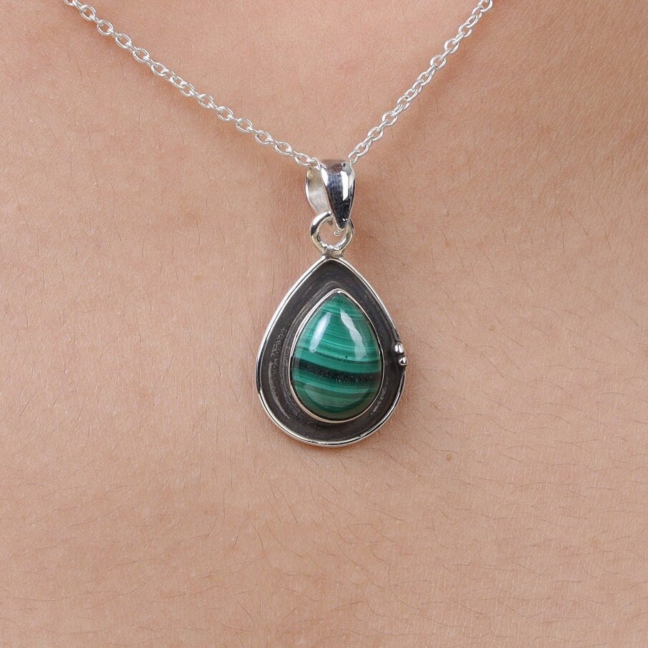 Malachite Sterling Silver Pendant