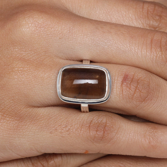 Smoky Topaz Sterling Silver Ring