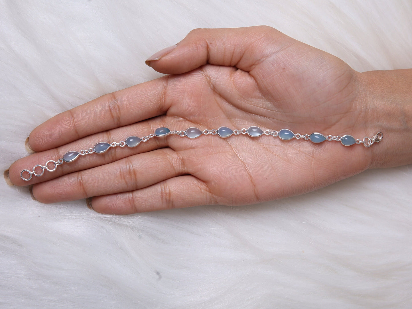 Aquamarine Sterling Silver Bracelet