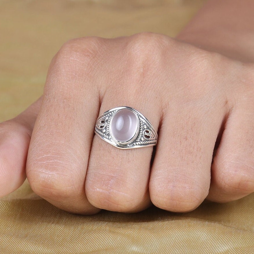 Rose Quartz Sterling Silver Ring