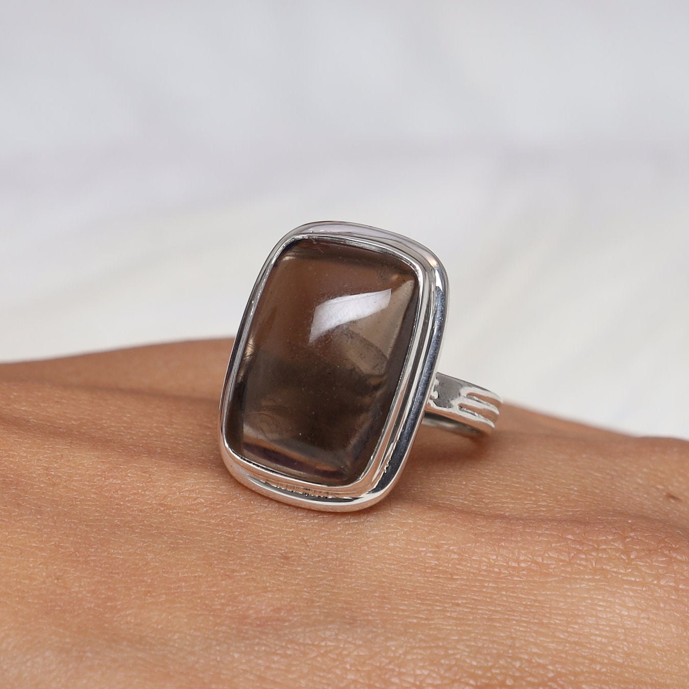 Smoky Topaz Sterling Silver Ring