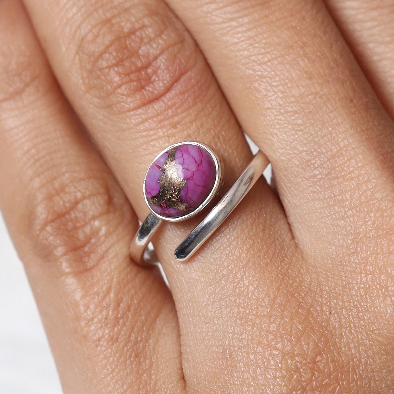 Purple Labradorite Sterling Silver Ring