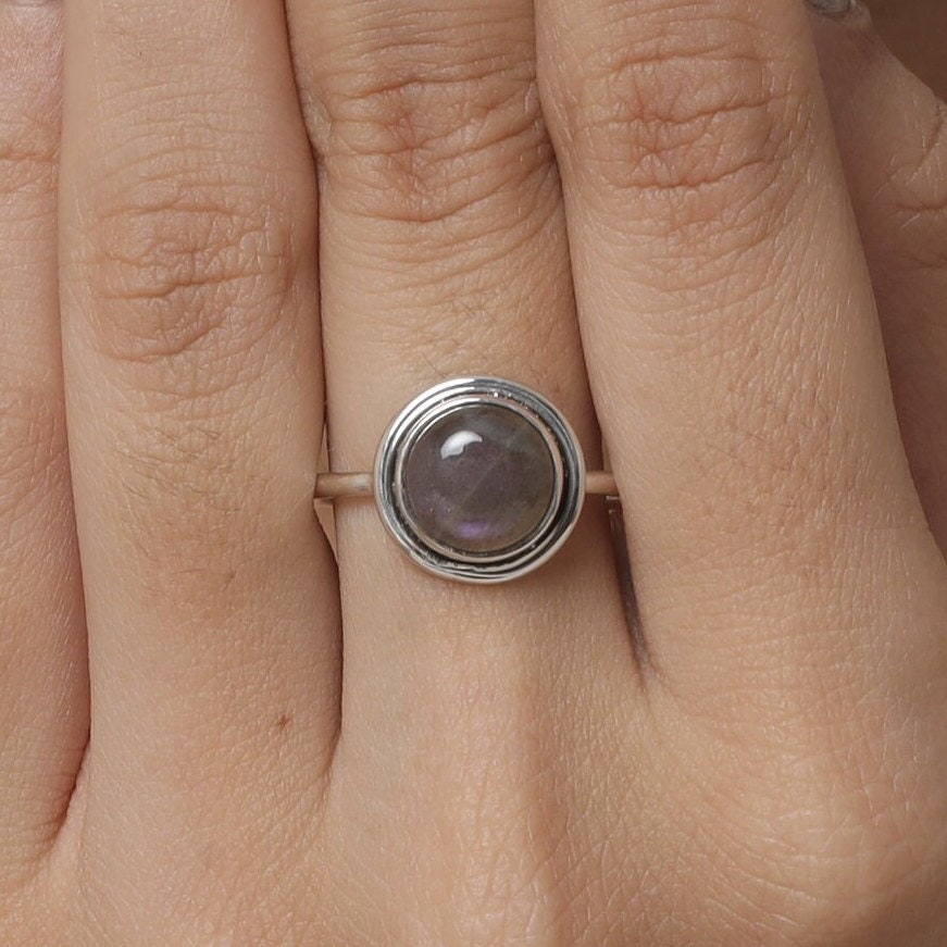 Purple Copper Turquoise Sterling Silver Ring